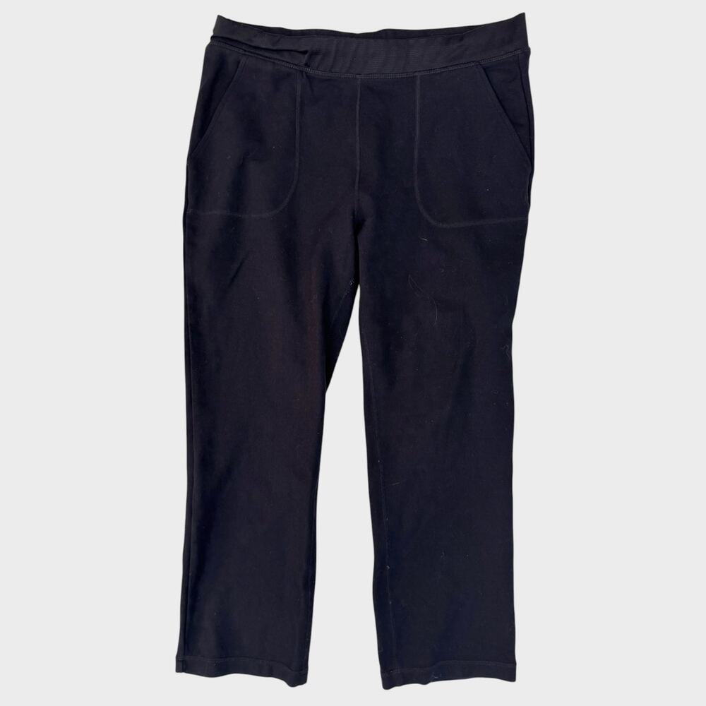 Fabletics Womens Medium Black Cropped Athletic Pants Viscose Nylon Stretch